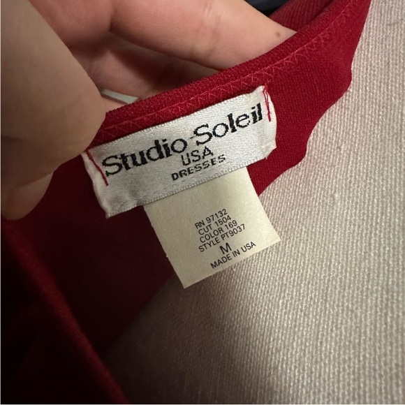 Studio Soleil Red Midi Dress Vintage Faerie Romantic Cottagecore Ruffles - Picture 5 of 5